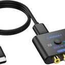 CAMWAY Upgraded RCA to HDMI Converter with HDMI Cable - Higher Quality Images 16:9/ 4:3 Conversion 1080P AV HDMI Video Audio Adapter for Wii/ PS1/ PS2/ N64/ X-box/ DVD/ VCR, Composite CVBS Supports PAL, NTSC