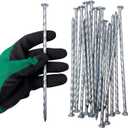 Artificial Turf Stakes Galvanized Spiral Landscape Spikes 8IN Weed Barrier Fabric Stakes for Paver Edging, Gardening Lawn Edging, Carpentry and More (55 PC)
