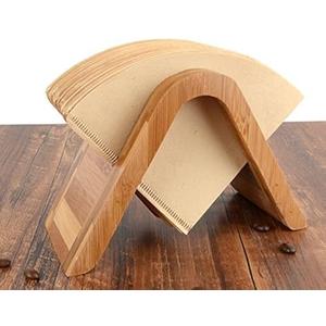 Bamboo Coffee Filter Holder - Storage Rack & Stand for 4 Filter Papers (Type A)