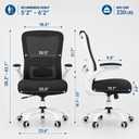 Ergonomic Office Chair for Lower Back Relief, 4-Way Lumbar, 330 LBS, Medium