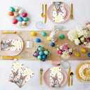 100 Pcs Happy Easter Bunny Napkins, Easter Disposable Paper Decorative Guest Napkins, Spring Bunny Rabbit Disposable Hand Towels for Lunch Dinner Kitchen Bathroom Party Table Decorations
