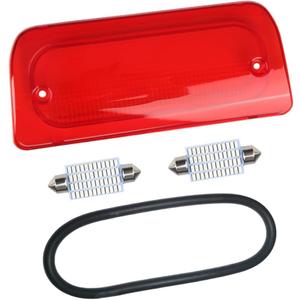 3rd Third Brake Light Lens Red Cover with Seal Gasket Extended Cab Only Compatible with 1994-2003 Chevy S10 GMC Sonoma 1997-2000 Isuzu Hombre High Mount Stop Lamp Assembly
