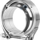 3 inch V Band Clamp, Exhaust V Band Clamp 3 inch with Male Female Flanges 304 Stainless Steel(1pcs)