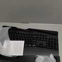 Wireless Keyboard and Mouse Combo, 2.4G Full Size Wave Keys Ergonomic Keyboard with Wrist Rest, Phone Holder, 3-Level DPI Wireless Silent Mouse with 6-Buttons, for Windows, Mac OS, Laptop, PC (Black)