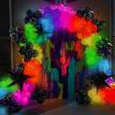 165Pcs UV Neon Balloon Arch Garland Kit for Glow in the Dark Party Decorations,UV Black Light Luminous Rainbow Balloons for Let's Glow Birthday Wedding Back to 80s 90s Disco Party Decor