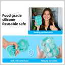 2 x 6-Piece Silicone Ice Cube Mold Set with Lid | Sphere, Sun, Cloud & Star Shapes | Leak-Proof & Dishwasher-Safe | Reusable Fun Ice Trays for Cocktails, Coffee, Kids Drinks (Blue-Green)