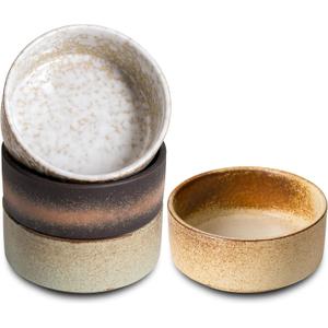 Ceramic Bowl Sets of 4, 4.5 Inches Mix Color, Small Bowls Set Farmhouse Vintage Color Bowls for Kitchen, 10 oz Bowl for Dessert, Dip, Side Dishes, Ice Cream, Fruit, Rice Dishwasher Microwave Safe