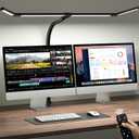 ONEMIX 42" LED Desk Lamp with Clamp, Architect Desk Light with Remote, Adjustable 4-Segment Bar, 1800LM Bright, Eye-Caring Desk Lamp for Home Office, Reading, Study, Dual Monitors, Workbench(Black)