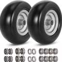 RUTU 2 Pack 11x4.00-5 Flat Free Tire and Wheel Assembly with 3/4" Precision bearings or 5/8" & 1/2",Replacement Tires 3.4"-4"-4.5"-5" Centered Hub,for Zero-Turn Lawn Mowers
