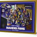 YouTheFan Officially-licensed NFL Purebred 3D Wall Art - Humorous original hand-drawn cartoon artwork, multi-layer, funny gift, indoor team decor, 15"L x 12"W (Blue)