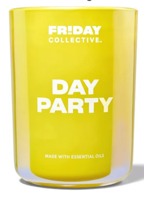 Day Party Candle, Citrus Scents, Made with Essential Oils, 8 oz, Yellow