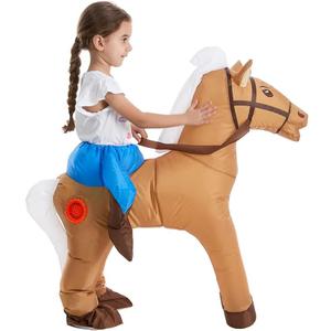 HSCTEK Toddler Inflatable Horse Ride On Costume (Large, Brown)