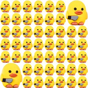 Gejoy 50 Pcs Mini Rubber Ducks Holding Knife Cute Small Rubber Ducks Funny Evil Car Dashboard Ornaments Assorted Figurines Bulk for DIY Crafts Birthday Gifts Holiday Party Favors