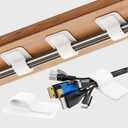 Cable Management Under Desk, Up to 15 CordEnhanced Wire Holder Reusable Cord Organizer Holder, Adjustable Hook and Loop Cable Ties, Wire Clips Under Table Hider, 20 Pair(White)