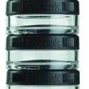 BlenderBottle GoStak Twist n' Lock Storage Jars, 40cc 4-Pak, Black