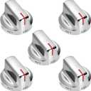 DG94-02141A (5PCS) for Samsung Stove Knob Replacement, DG94-02141A Knob Repalce AP6329515 PS12394473, Compatible with NX58M6630SS/AA, NX58M6630SS/AA-00, NX58M6630SS/AA-01, NX58R6631SS/AA-00