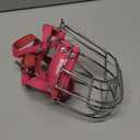 BRONZEDOG Pitbull Dog Muzzle Breathable Metal Basket for Large Dogs Amstaff Staffordshire Terrier Biting Chewing Barking (Leather, Pink)