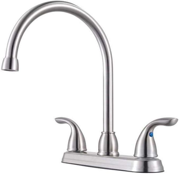 Pfister Pfirst Series Kitchen Sink Faucet, 2-Handle, High Arc, 3-Hole, Stainless Steel Finish, G136200S (1.75 GALLONS PER MINUTE)