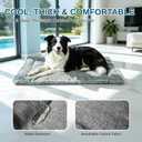 Reversible Dog Crate Mat 41"x27" for Large Dogs - Double-Sided Cooling Water-Resistant Oxford & Warm Plush Bed, Fits 42-Inch Wire Crates, Soft Stuffed, Machine Washable, Indoor & Outdoor, Light Gray