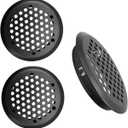 Antrader Black Louver Vents Stainless Steel Round Mesh Hole Air Vents 53mm/2inch Mounting Diameter 3 Pack