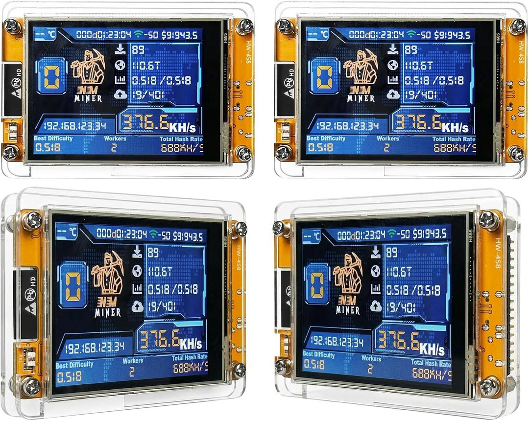 Miner Forge PRO 2.0 Solo Bitcoin Lottery Miner, USB-C BTC Solo Miner with 2.8 Inch LCD Display, ESP32 Chip, Wi-Fi, 144 Daily Mining Attempts, Plug and Play Bitcoin Mining Machine for Home Use