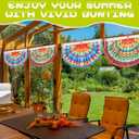 12 Pcs Mexican Party Decoration Luau Party Banner Fiesta Pleated Bunting Flag Cinco De Mayo Flag Fiesta Fan Porch Flag for Summer Pool Mexican Wedding Birthday Party Supplies, 2 Styles 3 x 1.5 ft