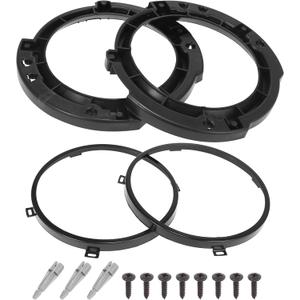 X AUTOHAUX 7 Inch Round Headlight Mounting Retaining Bracket Ring Set with Headlight Metal Ring for Jeep Wrangler JK 2007-2017 Black