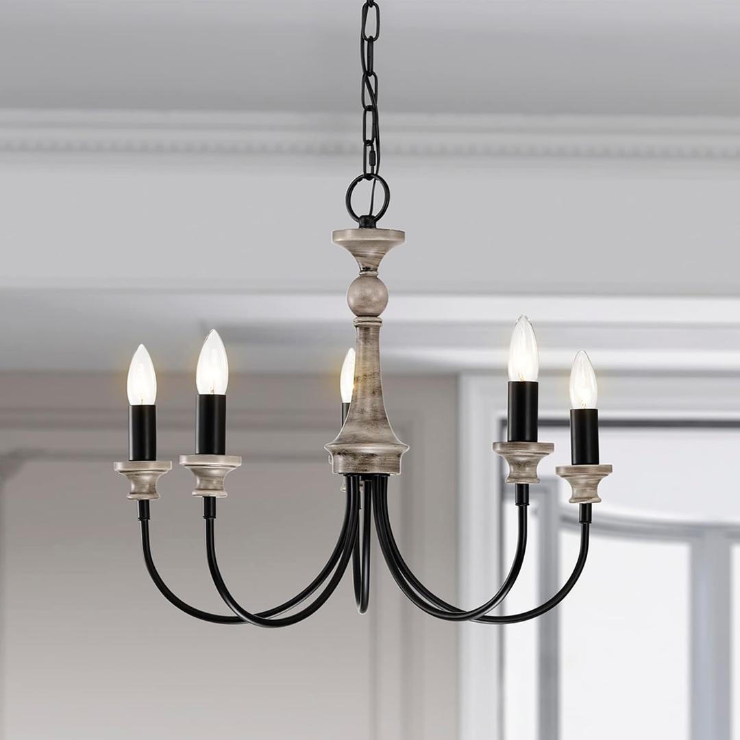 Yura 22 Inch Timeless Candle Chandelier with 5 Light