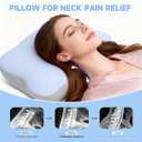 Ergonomic Neck Pillow for Sleeping, Breathable Snoring Memory Foam Pillows, Sleep Apnea Pillows for Neck Correcting/Cozy Rest/Deep Sleep/Fibromyalgia Pillow [Blue]