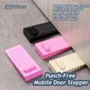 10 Pack Rubber Door Stoppers Wedg, Elfthloo Stops Fits 3-11mm Narrow Gaps Stackable up to 110-410mm, Non-Slip Floor & Wall Protector, Doorstops for Bottom of Lightweight Door, Pink