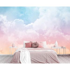 Cliouar-Wall Mural Wallpaper 3D Wallpaper Decorative Powder Cloud Bedroom Living Room Decor 103" x 69"(Not Peel and Stick)