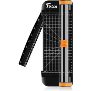 Firbon Black A5 Paper Cutter, Straight Small Paper Trimmer with Side Ruler for Scrapbooking Craft, Paper, Coupon, Label, Cardstock