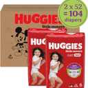 Huggies Size 6 Baby Diapers, Little Movers HuggFit 360 Baby Diapers with 360 Waistband, Size 6 (35+ lbs), 108 Count (2 Packs of 54)