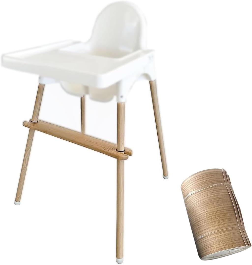 Highchair Decorative Leg Wraps - Bamboo Style 1 PCS 196 Inch Adhesive Decorative Strips for IKEA Antilop High Chair Accessories, Secure Vinyl Chair Leg Protectors & Anti-Slip Safety Covers