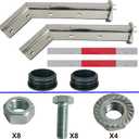 Chrome Angled Spring Loaded Mud Flap Hanger Bracket Set 1-1/8" Bolt Spacing 27.5" Length with Reflective Tapes fit for Semi Trucks, 2PCS