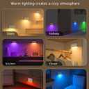 WILLED Motion Sensor Lights Indoor,RGB & Warm White Motion Sensor Night Light,Wireless Color Changing Stair Lights Indoor for Kids' Room,Stair,Bathroom,Hallway,Kitchen,Bedroom,Closet,Cabinet 8PC