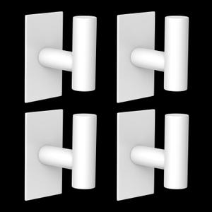 VAEHOLD Wall Towel Hooks, Heavy Duty Sticky Holder Waterproof Towel Hooks for Hanging Coat, Clothes, Closet Hook Wall Mount for Kitchen (White, 4 Pack)