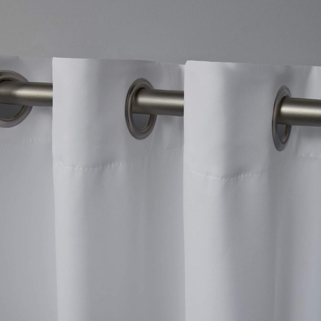 Total Blackout Grommet  Curtain   Panel 52" x 84", 1 Panel, White