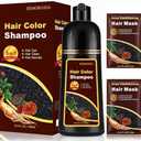 Hair Dye Shampoo in Dark Wine Red - Washes In Rich Color, Easy At-Home Color Shampoo Hair Dye for Women & Men, 3-in-1 Hair Color & Care for Natural-Looking Gray Coverage, Instant & Long-Lasting, 500ml