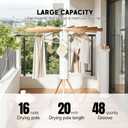 Clothes Drying Rack Foldable, Rotary Tripod Laundry Drying Rack,16 Wooden Poles,Rotatable Portable Floor Standing Clothes Airer,Laundry Drying Rack Floor Standing, beech