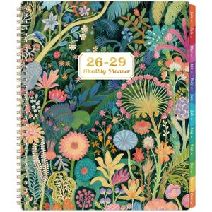 2026-2029 Monthly Planner - 3 Year Planner 2026-2029, Jul. 2026 - Jun. 2029, 9" x 11", 3 Year Calendar Planner 26-29, 36 Monthly Calendar with Tabs, Notes Pages, Inner Pocket - Tropical Plants