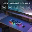 GEODMAER 65% Wireless Gaming Keyboard, Rechargeable Backlit Gaming Keyboard, 68 Keys Ultra-Compact Anti-ghosting No-Conflict Wireless Keyboard for PC Laptop Windows Gamer(Black-Grey)