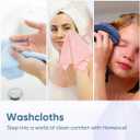 HOMEXCEL Wash Cloths, Quick Drying Face Towel for Showering, Super Absorbent Washcloths for Body Face, All-Occasion for Bathroom Gym Spa Travel, Pink/Light Blue/Green/Navy Blue