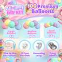 ALL-IN-1 Pastel Balloon Arch Kit for Pastel Party Decorations Easter Spring Rainbow Party Balloons for Birthday, Baby Shower Decorations - Pastels Balloon Arch Kit with Mixed Sizes Rainbow Balloons