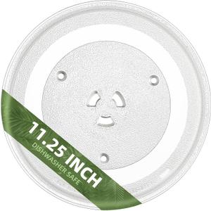 11.25" Microwave Glass Plate Replacement Compatible with GE WB49X10097 WB49X10034 Samsung DE74-20102D DE63-00536A DE63-00624A and 11 3/8" Panasonic Microwave Glass plate Replace (11.25" Big Coupler Hole)
