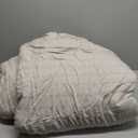 CozyLux Queen Seersucker Comforter Set with Oatmeal Bed in a Bag 7-Piece All Season Bedding Set with Comforter, Pillow Sham, Flat Sheet, Fitted Sheet, Pillowcase