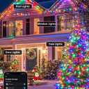 Smart Color Changing Christmas Lights with Remote & APP,208FT 600 LED RGB Dimmable Christmas String Lights, Waterproof Fairy Twinkle Light for Indoor Outdoor Xmas Tree Wedding Holiday Decorations