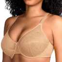 HSIA Minimizer Bras for Women Enchante Lace Underwire Bra for Heavy Breast (Beige), 38D