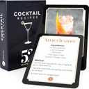 Cocktail Recipe Cards Set  52 Bartender Drink Recipes for Home Bar & Parties  Water-Resistant Mixology Flashcards, Glossy 350 GSM, Easy-Read Large Font, Gift for Cocktail Lovers  Briston