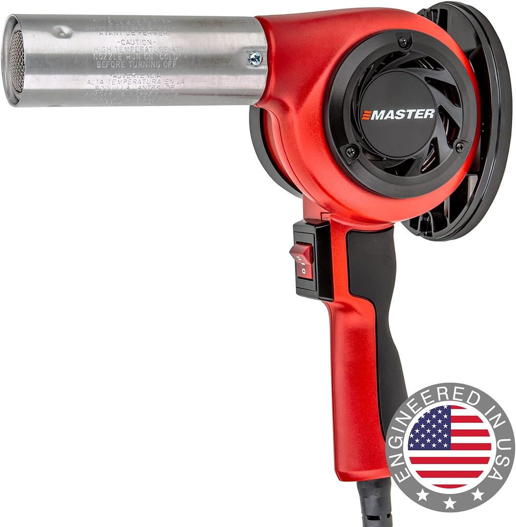 Master Appliance HG-501T Lightweight Industrial Heat Gun, High Airflow, Lightweight Plastic Housing, Great for Handheld Use, Adjustable Stand-1200F, 120V, 1680W, 14 Amps - Assembled In USA